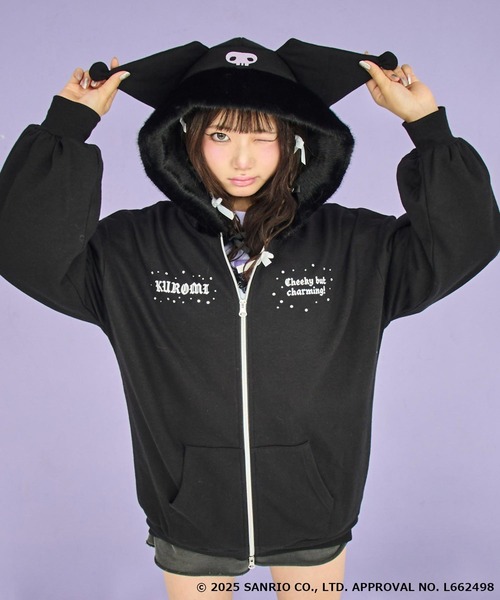 ANAP GiRL（アナップガール） パーカー ×「 クロミ 」ファー耳付き