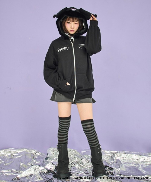 ANAP GiRL（アナップガール） パーカー ×「 クロミ 」ファー耳付き