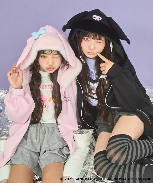ANAP GiRL（アナップガール） パーカー ×「 クロミ 」ファー耳付き