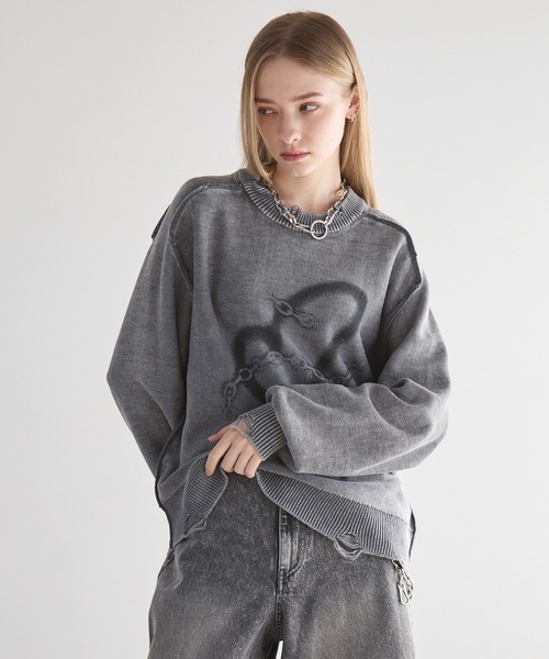 Spielio セーター ニット 「Spielio」Heart chain spray knit / ハート