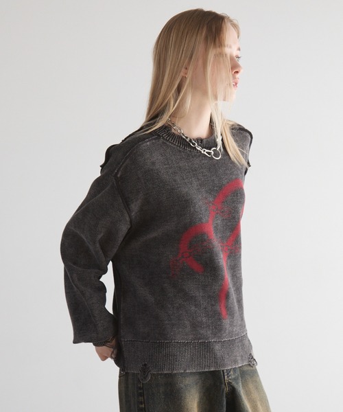 Spielio セーター ニット 「Spielio」Heart chain spray knit / ハート