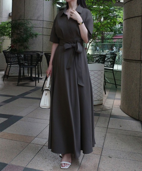 「junoah」 半袖ワンピース MEDIUM ブラック レディース_画像9