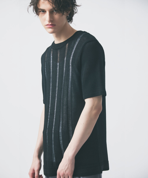「5351 POUR LES HOMMES」 半袖ニット 46 ブラック メンズ