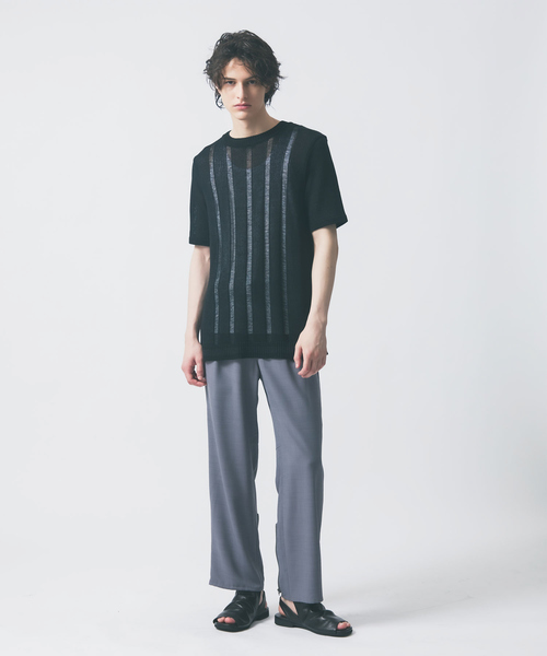 「5351 POUR LES HOMMES」 半袖ニット 46 ブラック メンズ