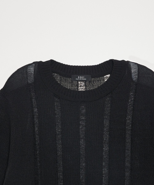 「5351 POUR LES HOMMES」 半袖ニット 46 ブラック メンズ