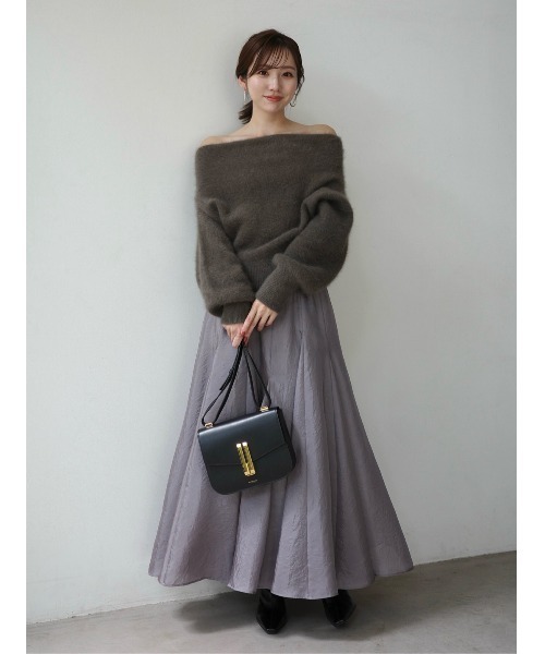 「anuans」 フレアスカート SMALL アイボリー レディース_画像9