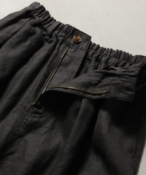 ワイドパンツ パンツ 「わがまま別注」店長がつくった、リネン100%のぽわんと9分丈パンツ レディースの画像