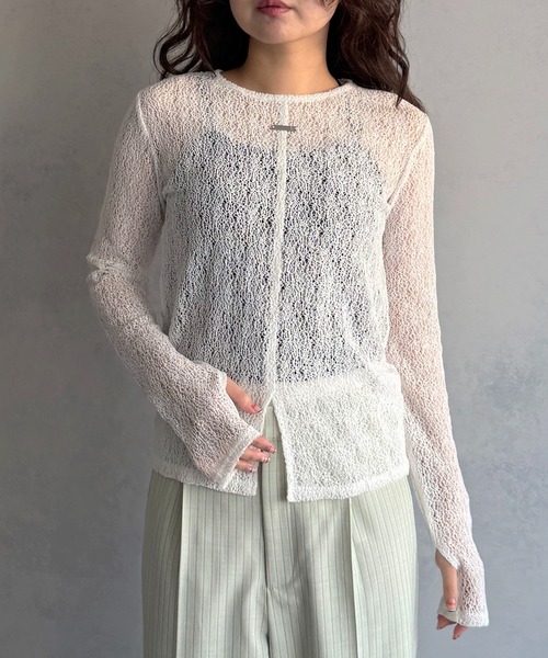 &g'aime（アンジェム） tシャツ 」ラッセルレーストップス Raschel