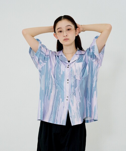NOMINE（ノミネ） ブラウス シャツ 半袖 「セットアップ対応」ペイント