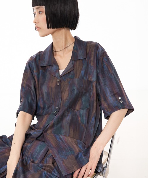 NOMINE（ノミネ） ブラウス シャツ 半袖 「セットアップ対応」ペイント