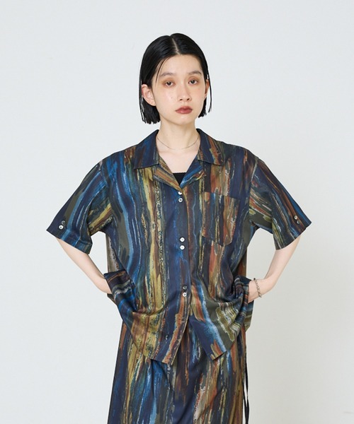 NOMINE（ノミネ） ブラウス シャツ 半袖 「セットアップ対応」ペイント