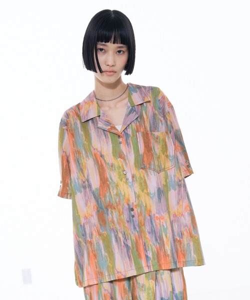 NOMINE（ノミネ） ブラウス シャツ 半袖 「セットアップ対応」ペイント 