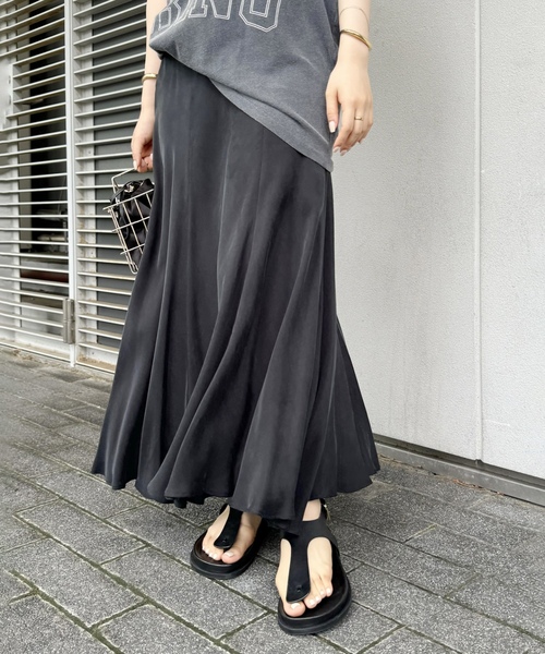 Plage」 ロングスカート 36 キャメル レディース TIERED PLEATS/ロング