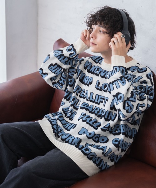「WEGO」 長袖ニット MEDIUM ブラック メンズ_画像4