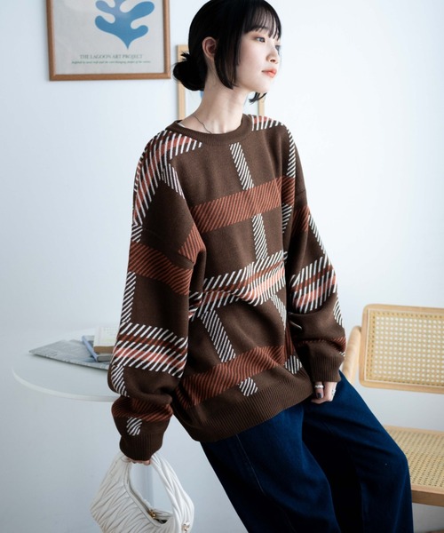 「WEGO」 長袖ニット MEDIUM ブラック メンズ_画像6