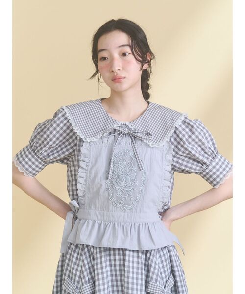 メリージェニー ハート刺繍レースブラウス merry jenny（メリージェニー） ブラウス シャツ おはなスカラップ