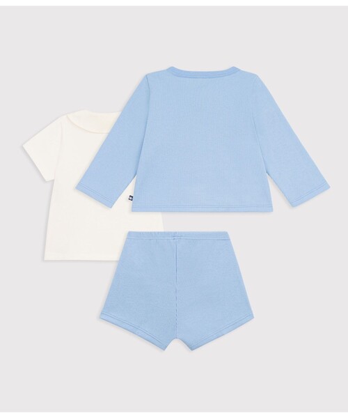 PETIT BATEAU（プチバトー） カーディガン コットン ベビー3点セット 