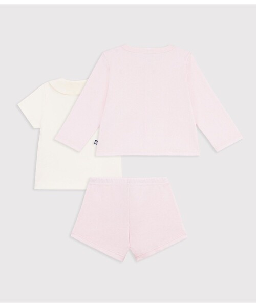 PETIT BATEAU（プチバトー） カーディガン コットン ベビー3点セット 