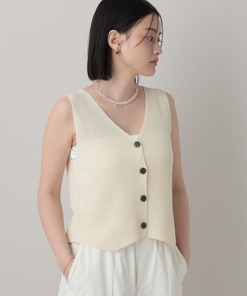 ベスト ジレ ニットベスト レディースの画像