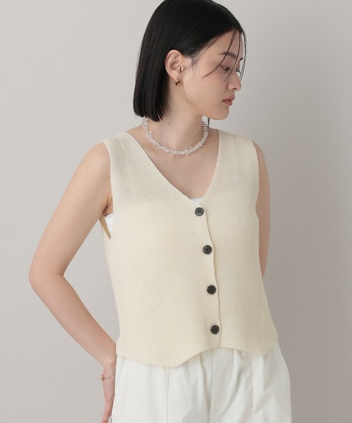ベスト ジレ ニットベスト レディースの画像