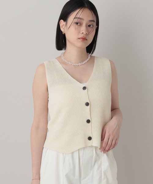 ベスト ジレ ニットベスト レディースの画像