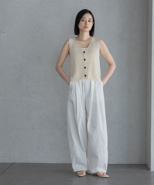 ベスト ジレ ニットベスト レディースの画像