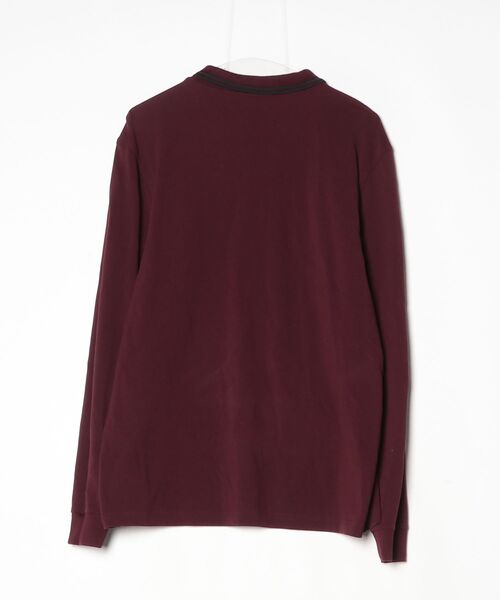 「FRED PERRY」 長袖ポロシャツ X-LARGE レッド メンズの画像