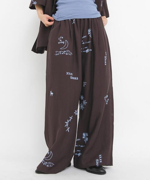 パンツ TATTOOワイドイージーパンツ レディースの画像