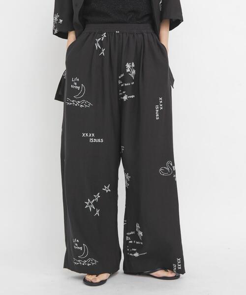 パンツ TATTOOワイドイージーパンツ レディースの画像