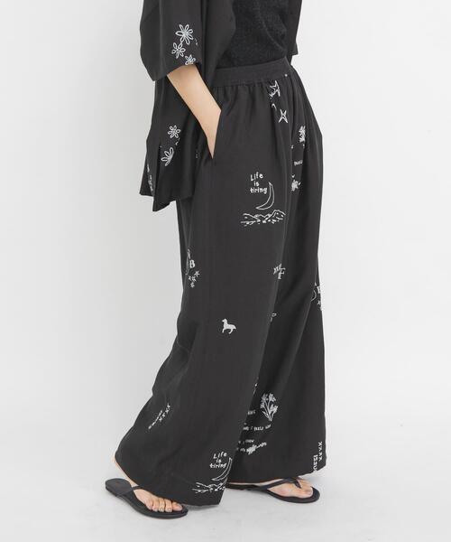 パンツ TATTOOワイドイージーパンツ レディースの画像