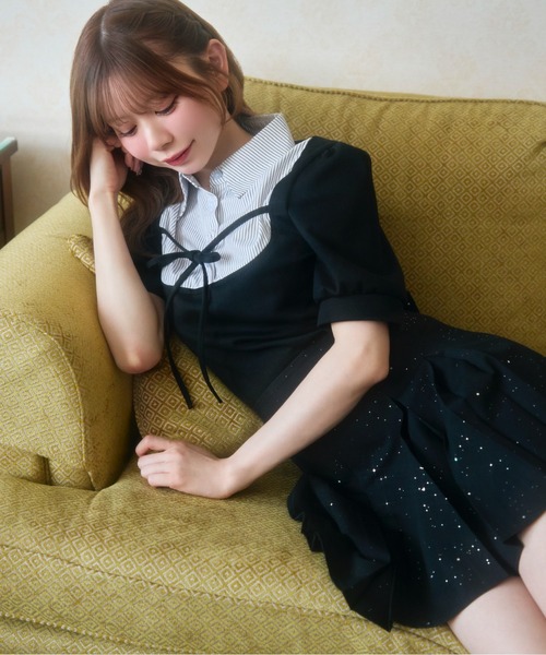 petite robe noire ストライプ 半袖Tシャツ F petite robe noire - petite robe noire ストライプ 半袖Tシャツ Fの