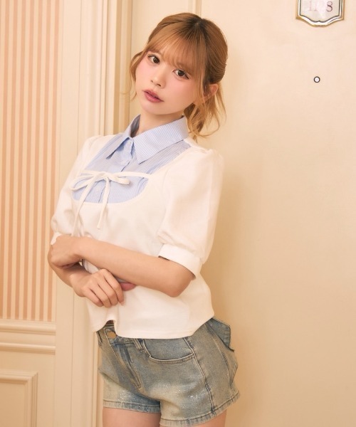 TITTY＆CO.（ティティーアンドコー） tシャツ 半袖 ストライプシャツ