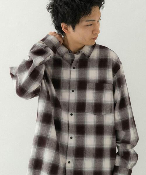「EKAL」 長袖シャツ MEDIUM レッド メンズ_画像3
