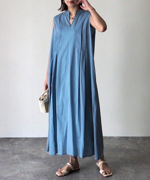 「Riberry」 ノースリーブワンピース MEDIUM ネイビー レディース_画像2