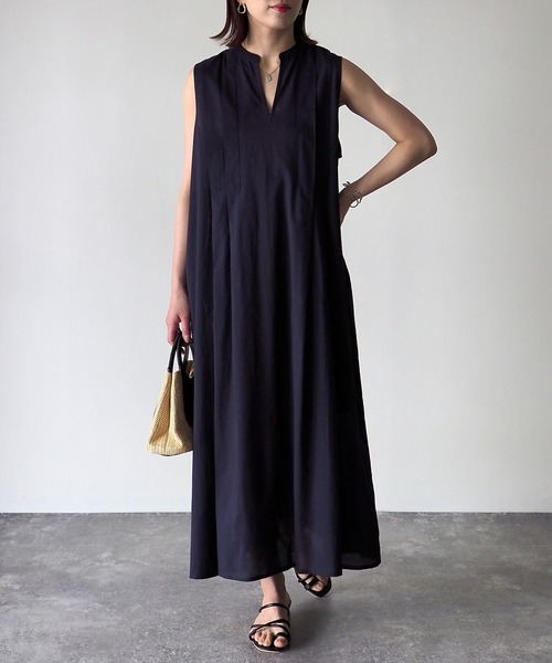 「Riberry」 ノースリーブワンピース MEDIUM ネイビー レディース_画像4