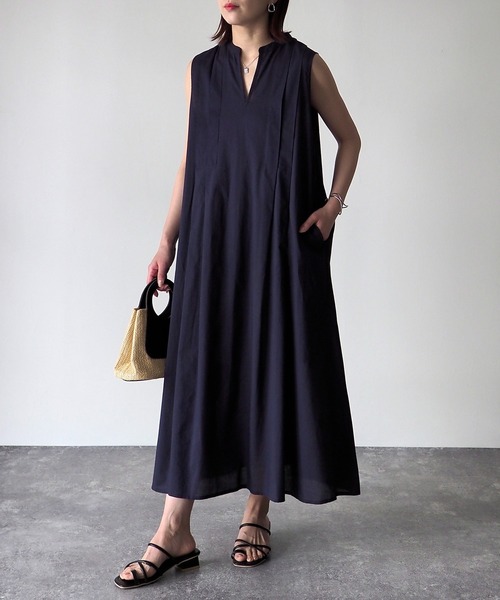 「Riberry」 ノースリーブワンピース MEDIUM ネイビー レディース_画像8