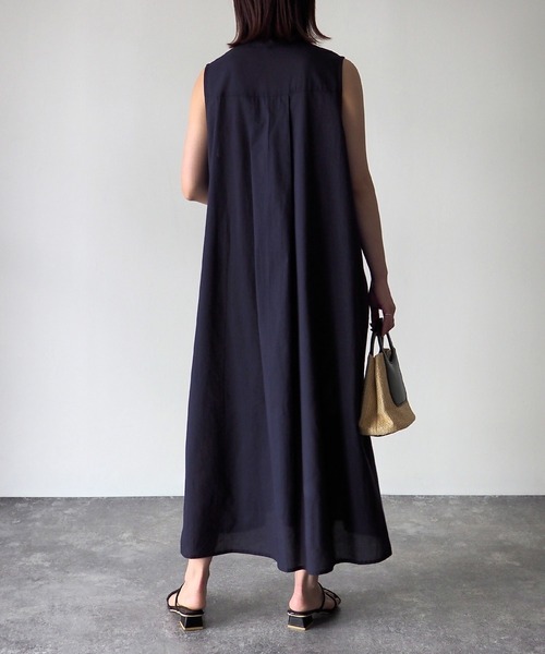 「Riberry」 ノースリーブワンピース MEDIUM ネイビー レディース_画像9