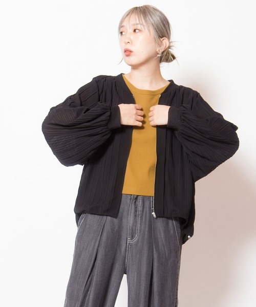 OSMOSIS（オズモーシス） ブルゾン アウター ランダムプリーツリブ 