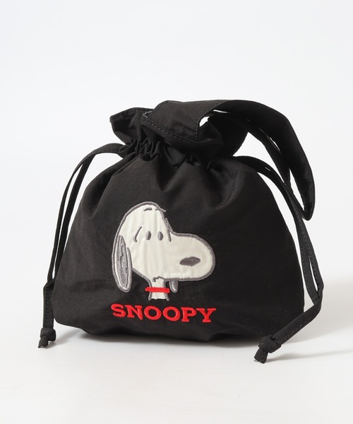 SNOOPY（スヌーピー） トートバッグ 巾着トートバッグ 刺繍 アップリケ
