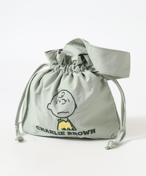 SNOOPY（スヌーピー） トートバッグ 巾着トートバッグ 刺繍 アップリケ
