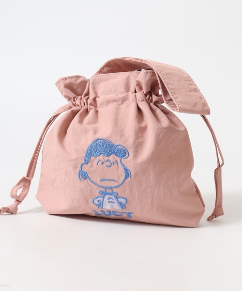 SNOOPY（スヌーピー） トートバッグ 巾着トートバッグ 刺繍 アップリケ