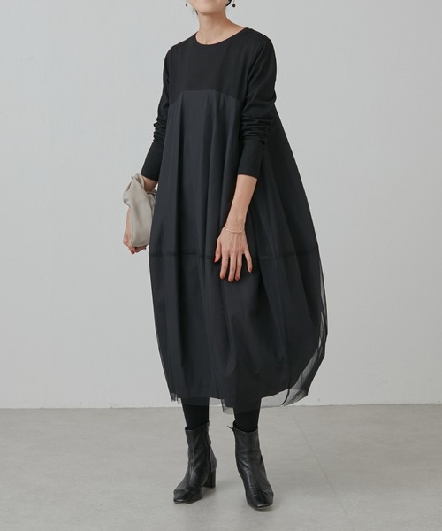 「BEARDSLEY」 長袖ワンピース M ブラック レディース