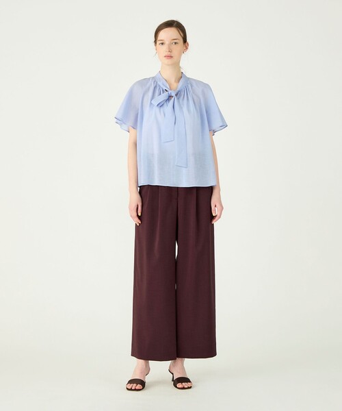 Ballsey（ボールジィ） ブラウス シャツ クールローン フリルボウタイ