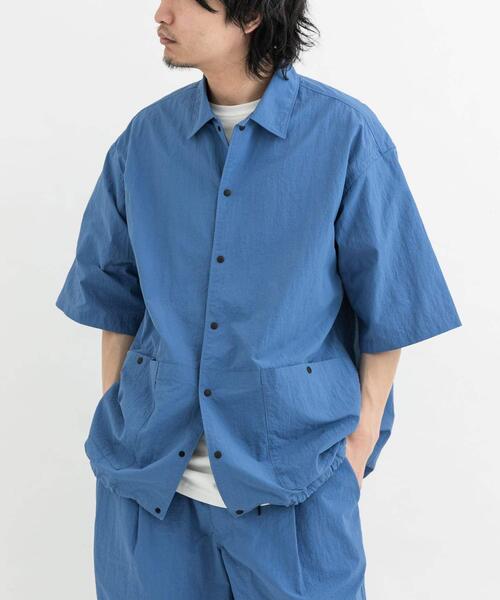「EKAL」 半袖シャツ MEDIUM ネイビー メンズ_画像5