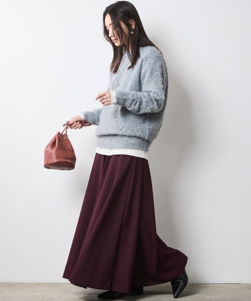 「CHIC STYLE」 ロングスカート LL ブラック レディース_画像5