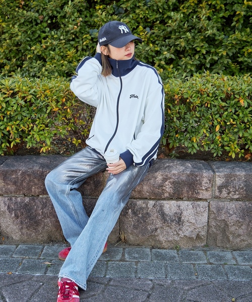 「FFEIN」 ジャージブルゾン LARGE オレンジ メンズ_画像9