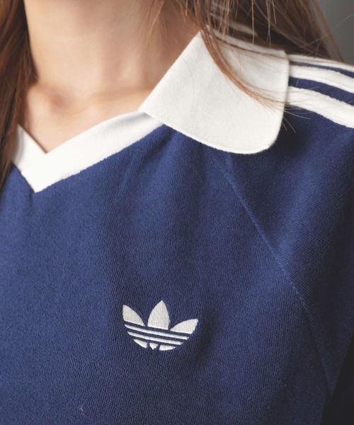  アディダス 総柄 デザイン 半袖 ポロシャツ ネイビー ホワイトL adidas（アディダス） ポロシャツ ポロ 「adidas/アディダス」半袖