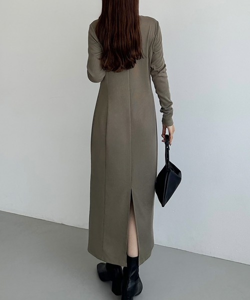 「callautia」 長袖ワンピース LARGE グレイッシュベージュ レディース_画像8