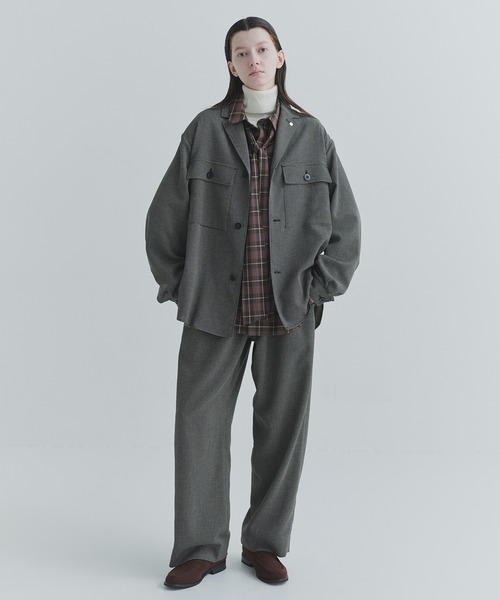 CULLNI（クルニ） ブルゾン アウター Mix Yarn Mesh Notched Lapel
