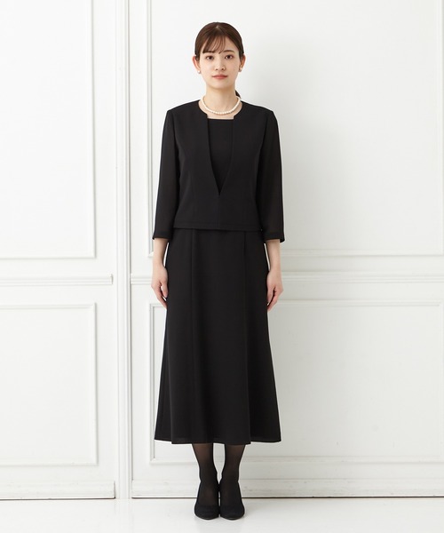 「AIMER」 7分袖ワンピース 9号 ブラック レディース_画像3
